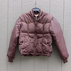 COMFY Vintage 1970's 1980's Dark Brown Down Insulated Puffer Jacket Coat ML